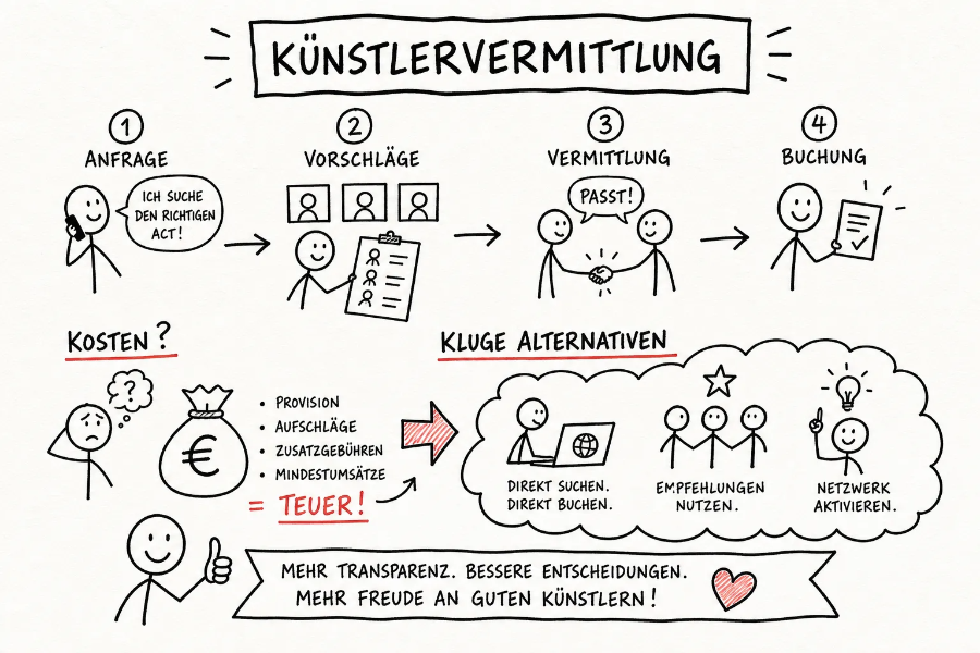 Künstlervermittlung: Ablauf, Kosten und kluge Alternativen