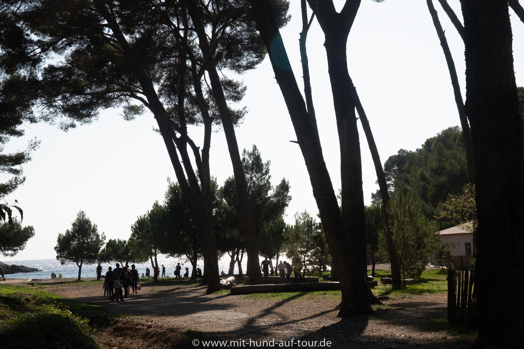 Mit Hund in SaintCyrsurMer, Côte d' Azur Mit Hund auf Tour