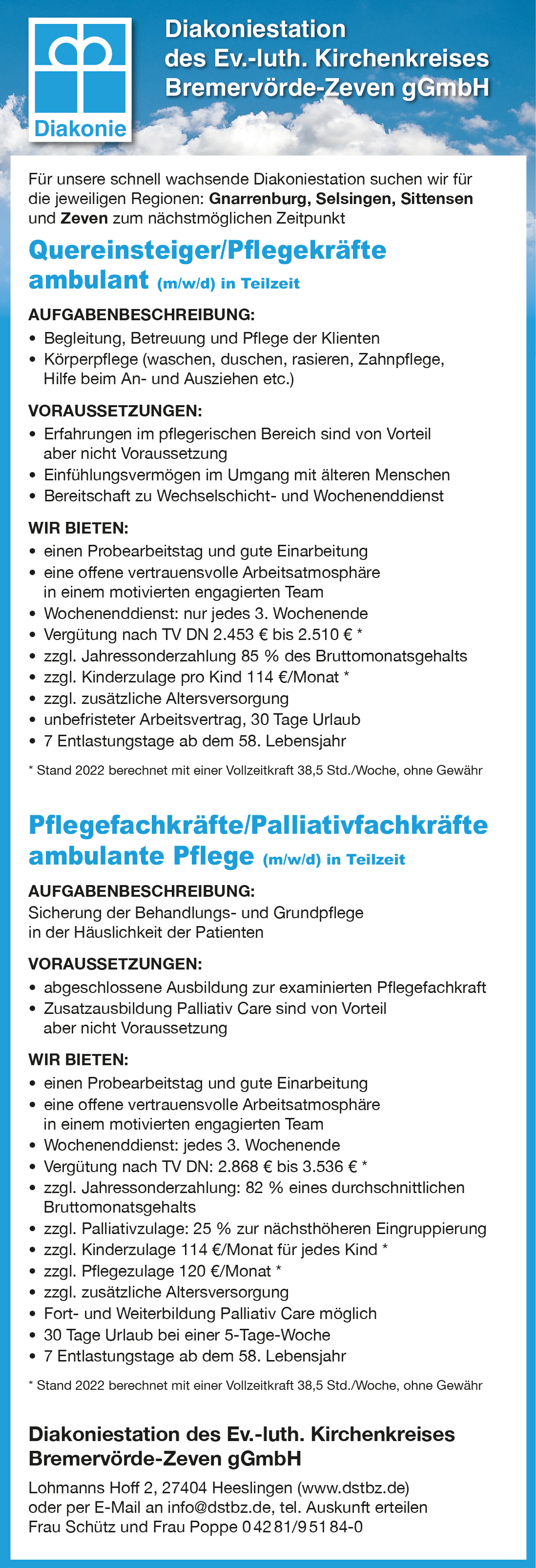 Job Stellenangebot Quereinsteigerin Altenpflege ambulant
