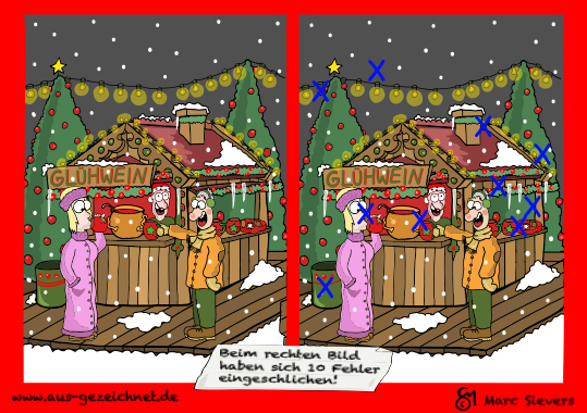 Weihnachtsmarkt Cartoon Suchbild Marc Sievers