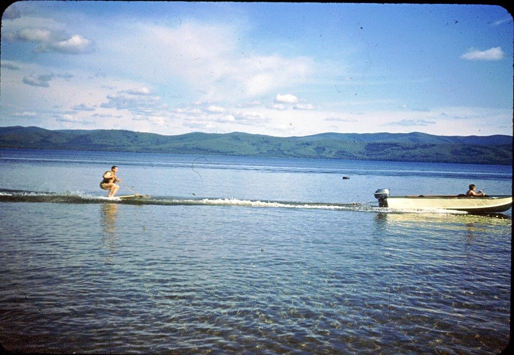 Jeff Cook pulling Earl Cook Harding Lake 1950's