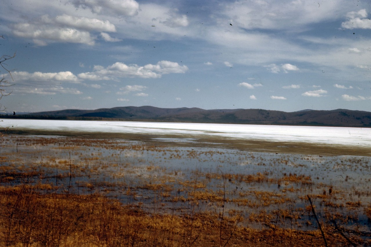 Spring at Harding Lake.  North end of lake and probably 1940's.