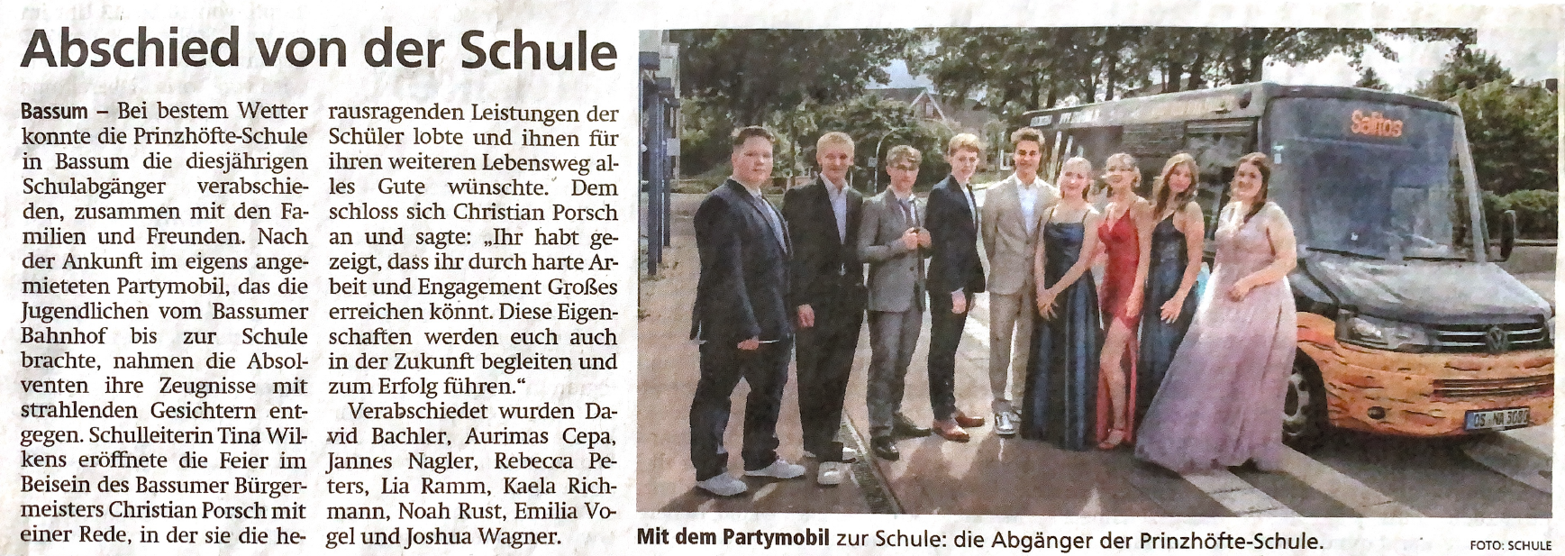 Verabschiedung der Prüflinge