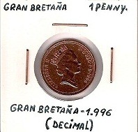 MONEDA GRAN BRETAÑA - KM 935A - 1 PENNY (DECIMAL) 1.996 - COB.CHAPADO.ACE. (EBC+/XF+) 0,60€.