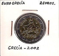 MONEDA GRECIA - KM 188 - 2 EUROS GRECIA - 2.002 - CUPR.-NÍQ.-LAT.- BIMETÁLICA (MBC/VF) 3,75€.