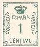 SELLO ESPAÑA - 1.920 - ALFONSO XIII - JUL. CORONA Y CIFRA - SELLO PARA IMPRESO SIN DENTAR - 1 CÉNTIMO - COLOR VERDE - EDIFIL NÚMERO 291 (SELLO *USADO). 0,50€.