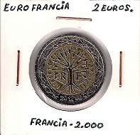 MONEDA FRANCIA - KM 1289 - 2 EUROS FRANCIA - 2.000 - CUPR.-NÍQ.-LAT.- BIMETÁLICA (MBC/VF) 3€.