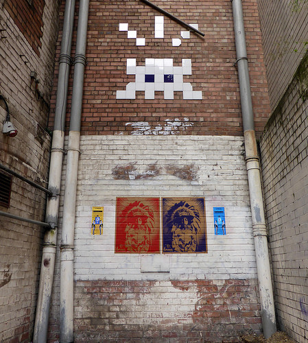 Invader, Donk and D7606, Manchester