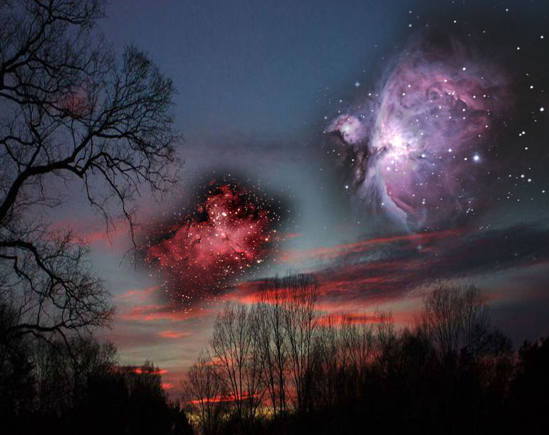 Landschafts- und Astrofotografie in Photoshop verknüpft