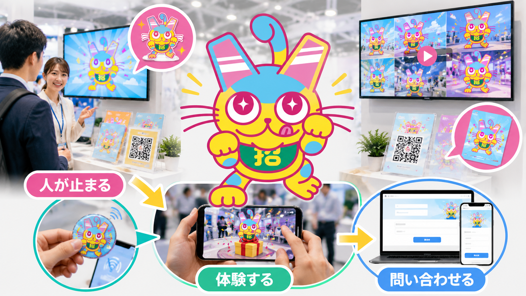招きネッコを中心にした展示会DXの活用シーン