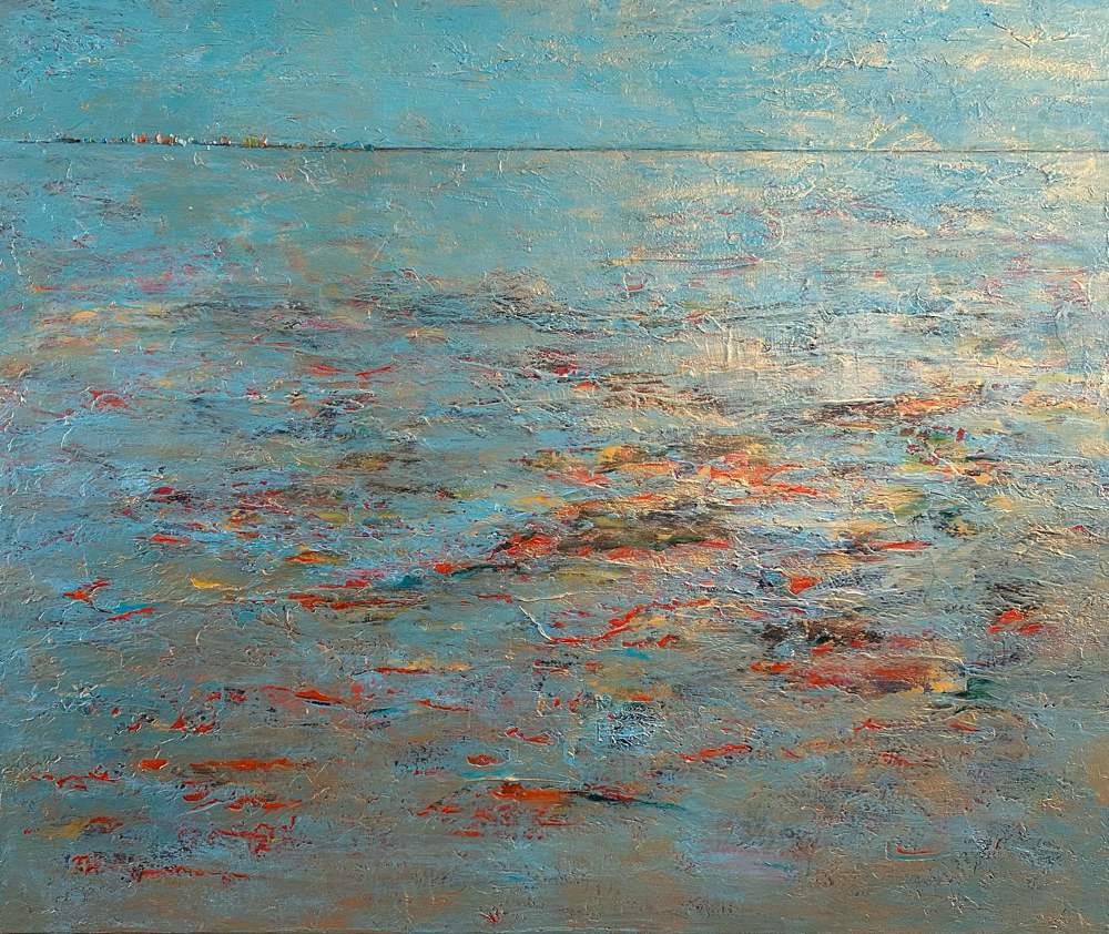 “ABSTRACT LANDSCHAP TURKOOIS”          1.20 x 1.00 m