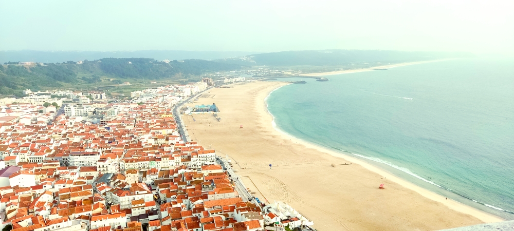 Nazare Stadt vom Spot