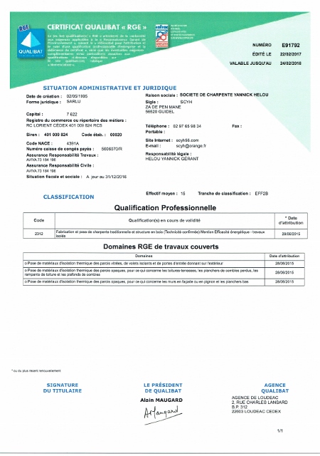 CERTIFICAT RGE 2017