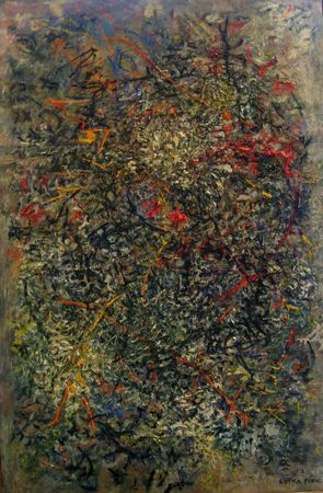 Lutka Pink, huile sur toile,circa 1960, signée, 100x65cm EXPOSE À LA GALERIE AGNES THIBAULT