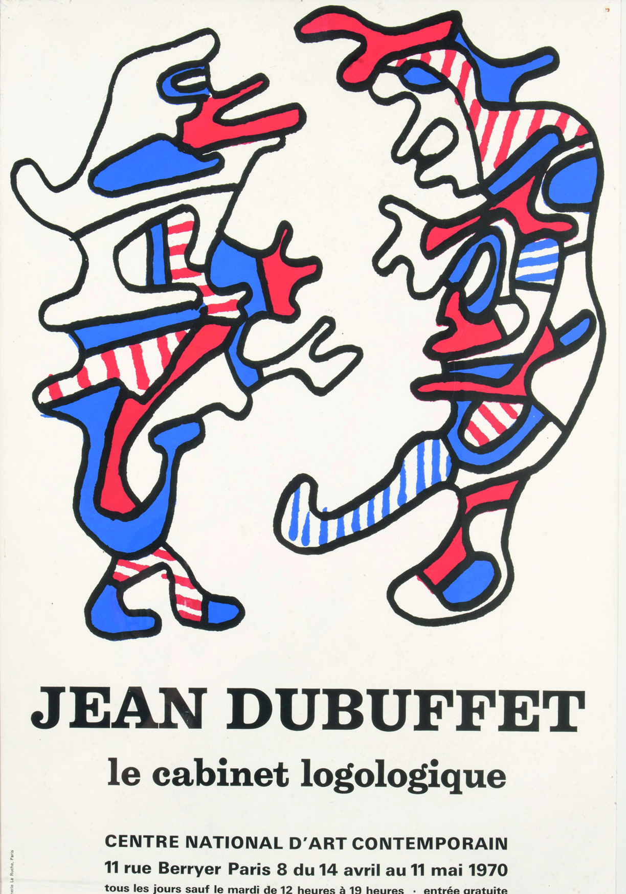 jean Dubuffet , affiche lithographique , 69 x 48 cm 
