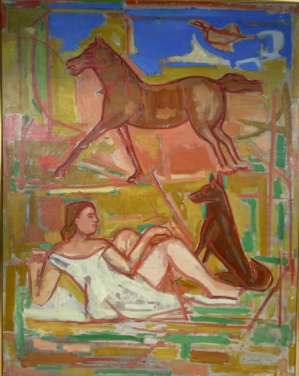 Emile Lahner , huile sur toile signé et datée 1925, 92 x 73 cm , expose à la galerie agnes thiebault, paris