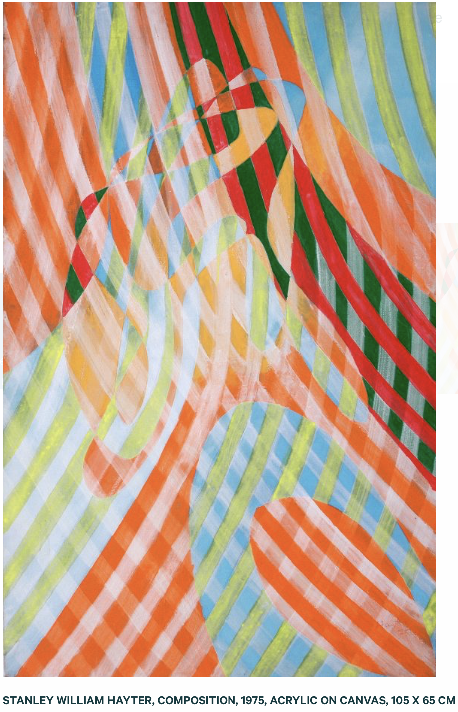 Stanley William Hayter, composition, 1975, acrylique sur toile, signée et datée, 105x65 cm 