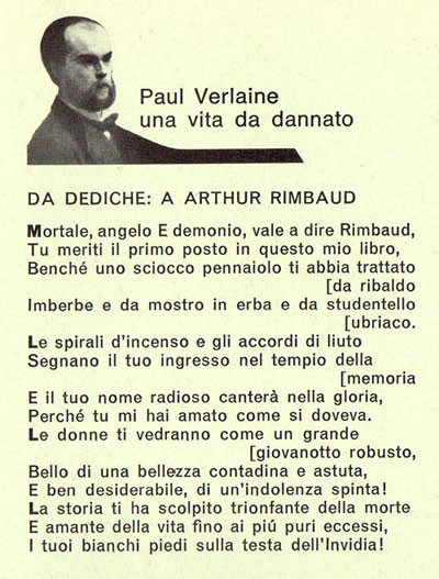 "Ad Arthur Rimbaud", Paul Verlaine, poesia tratta dalla raccolta "Dediche" (1889)