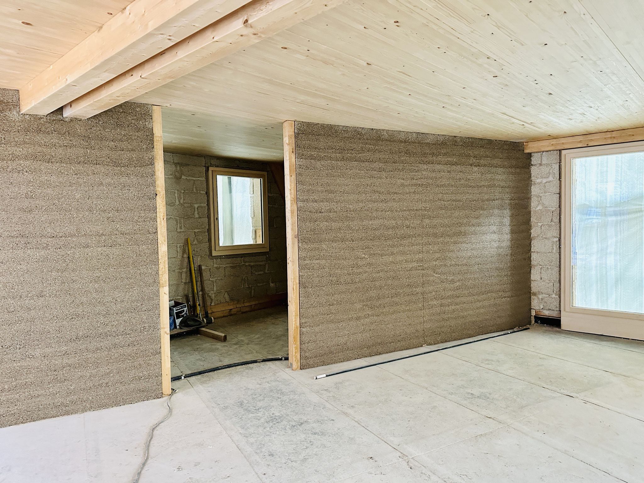 Shell construction phase – use of hempcrete