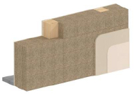 Hemp bricks with wooden skeleton