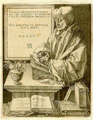 Dürer, Le Portrait d'Erasme de Rotterdam, 1526. - Cours de Lettres en ligne