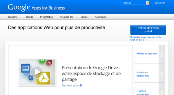 page d`accueil google apps