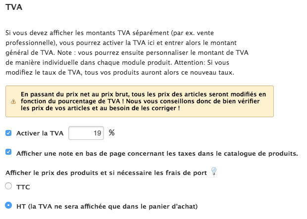 Paramétrer une e-boutique Jimdo