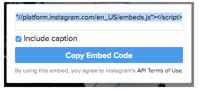 Copier Instagram embed code