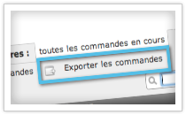 export des commandes de l'eboutique