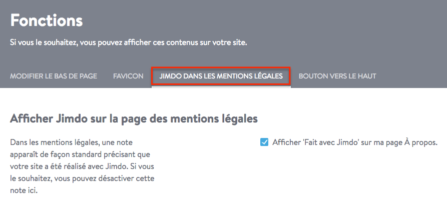 Mentions légales Jimdo