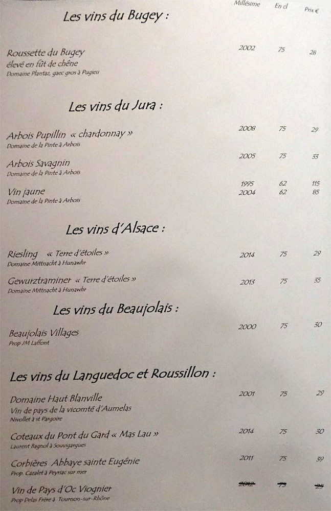 Bugey, Jura, Alsace, Beaujolais, Languedoc-Roussillon blancs