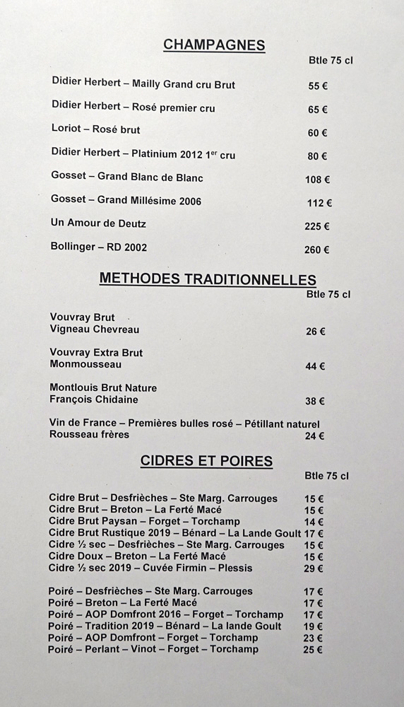 Champagnes - Méthode traditionnelle - Cidres & Poirés