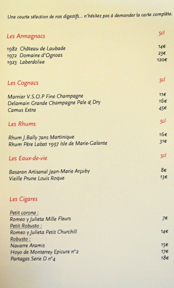 Digestifs et cigares