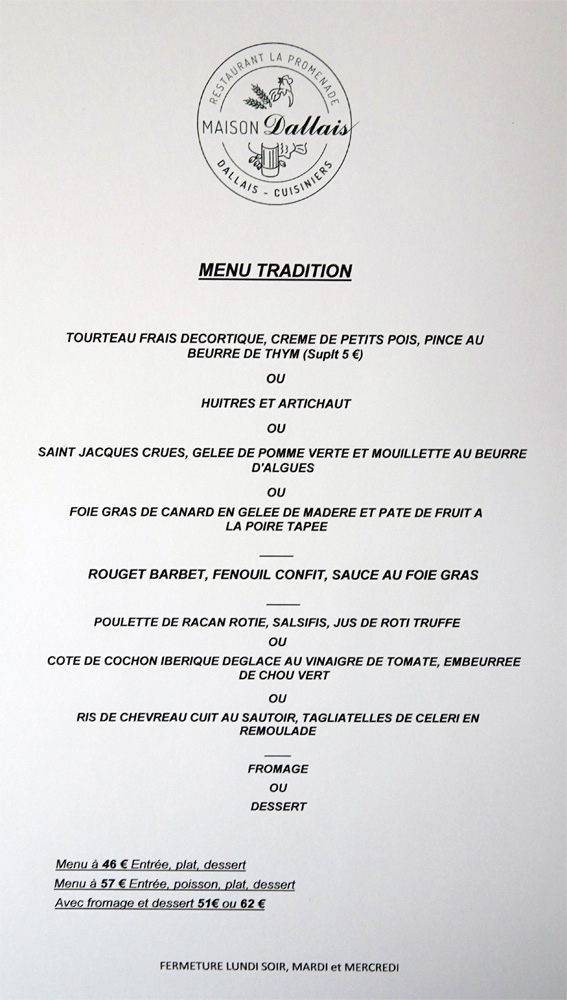 Menu Tradition