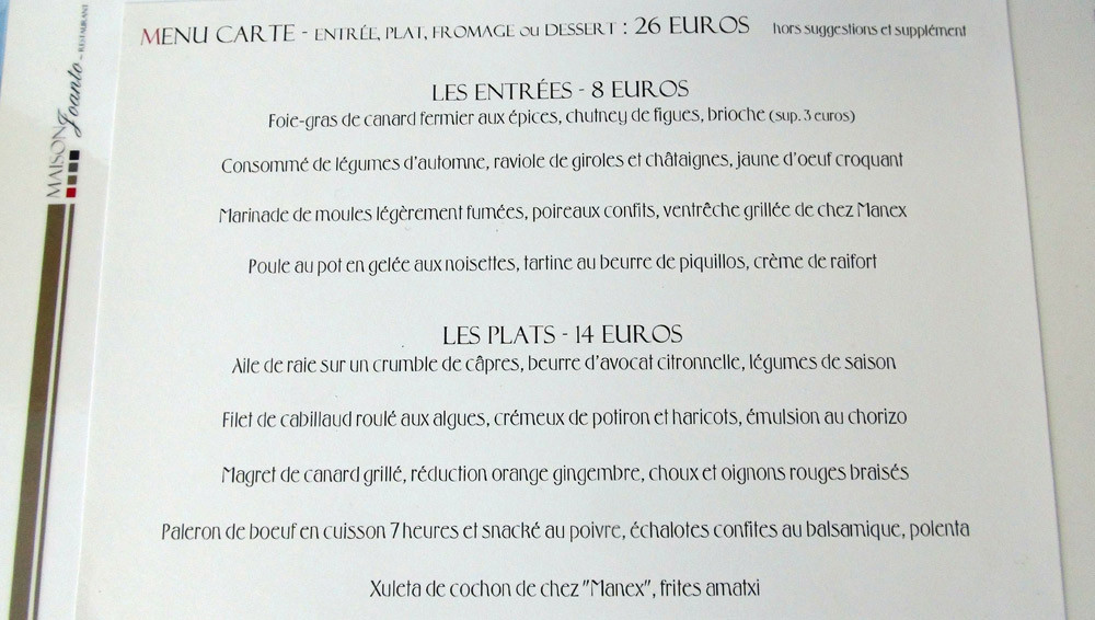 Entrées et plats garnis