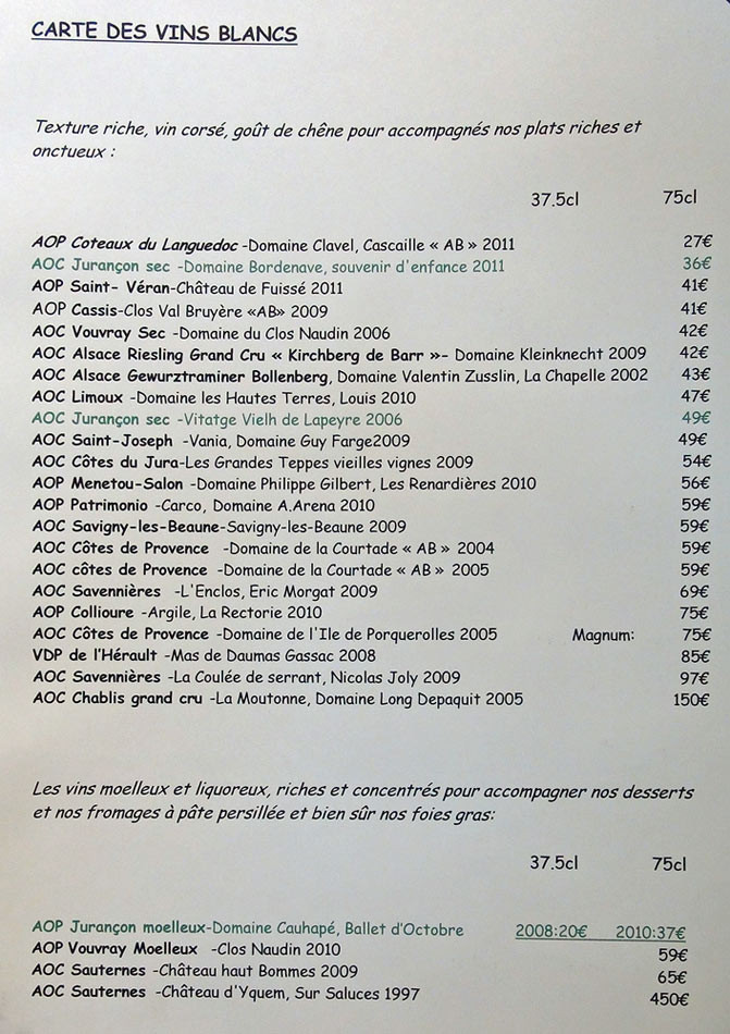 Vins blancs 