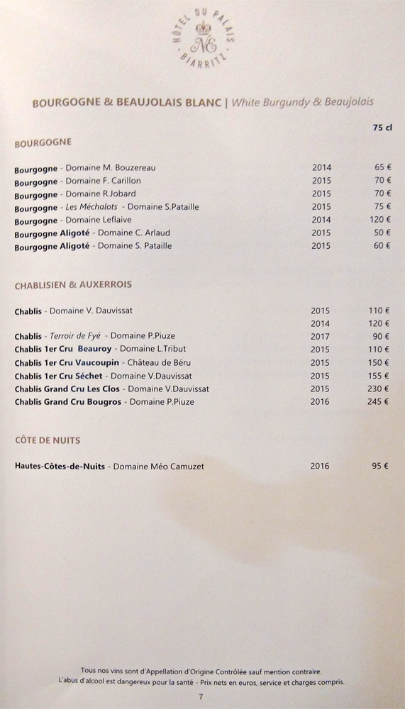 Vins blancs de Bourgogne et du Beaujolais