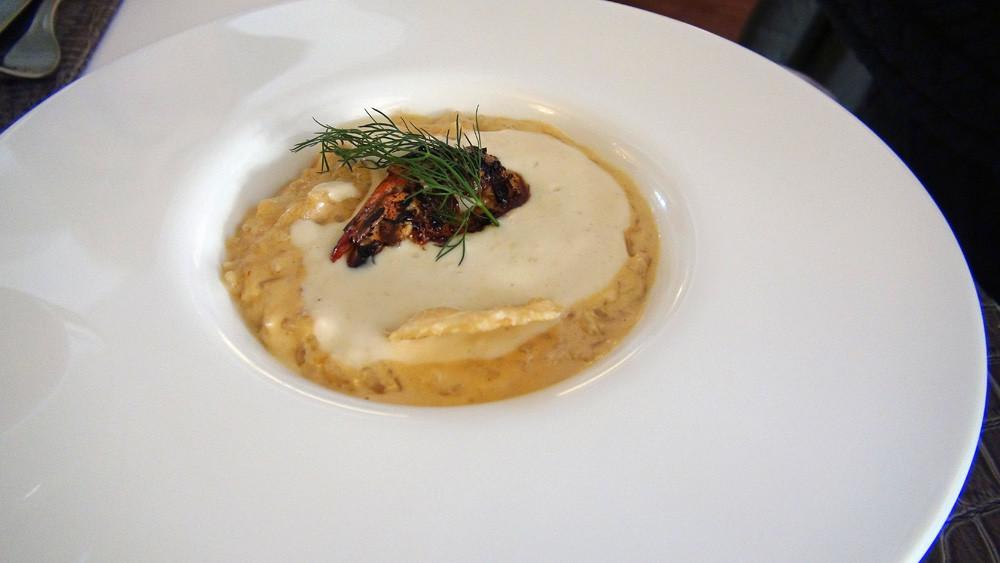 Risotto de gambas sauce noix de coco