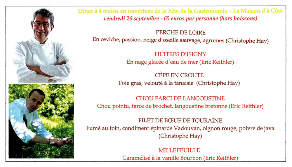 Le menu du dîner