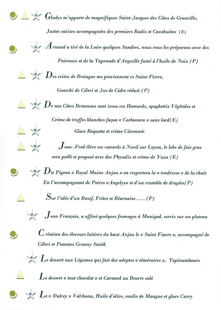 Les 3 menus
