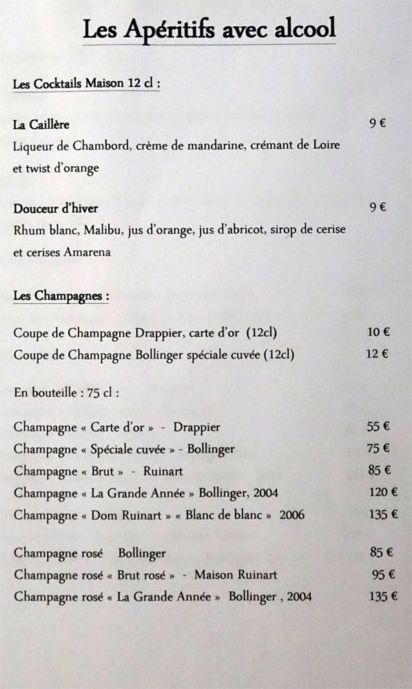 Les apéritifs avec alcool