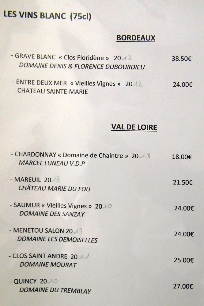 Vins blancs : Bordeaux & Val de Loire