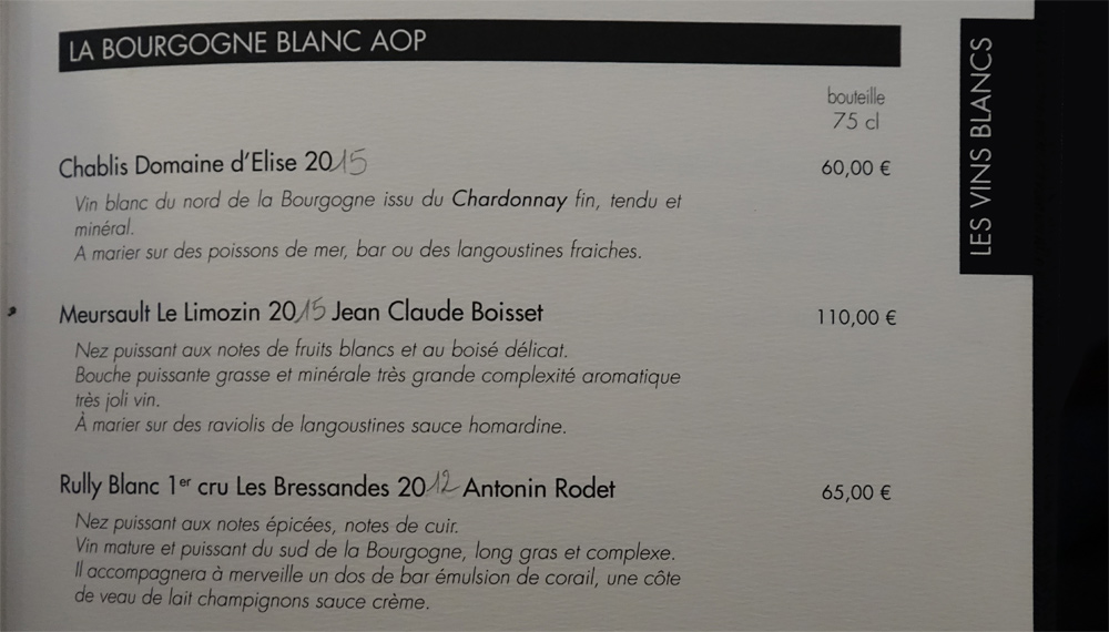 Vins blancs -Bourgogne