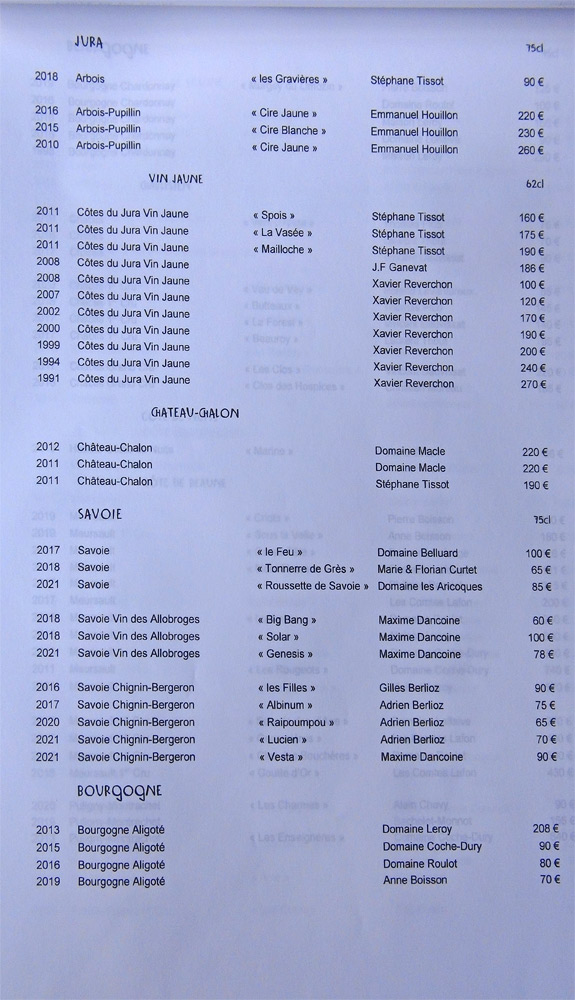 Blancs : Jura - Savoie - Bourgogne