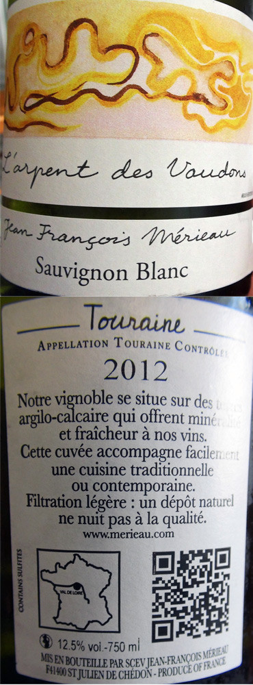Touraine sauvignon 2012 de Jean-François Mériau