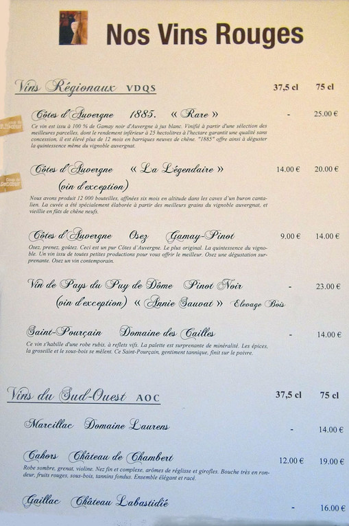Vins rouges