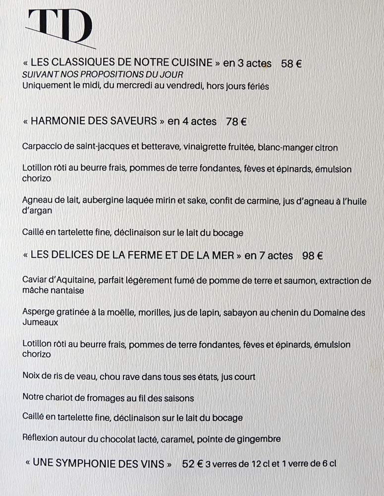 Menus et accompagnements vineux
