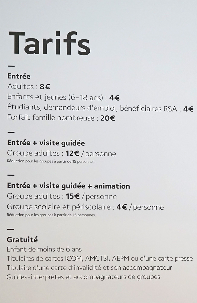 Tarifs avril 2019