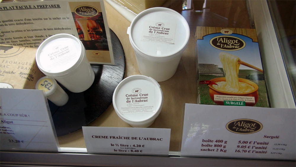 Crème fraiche crue ... de lactosérum et Aligot ... surgelé