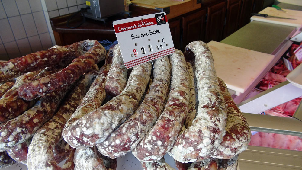 Saucisse sèche, vendue au tour
